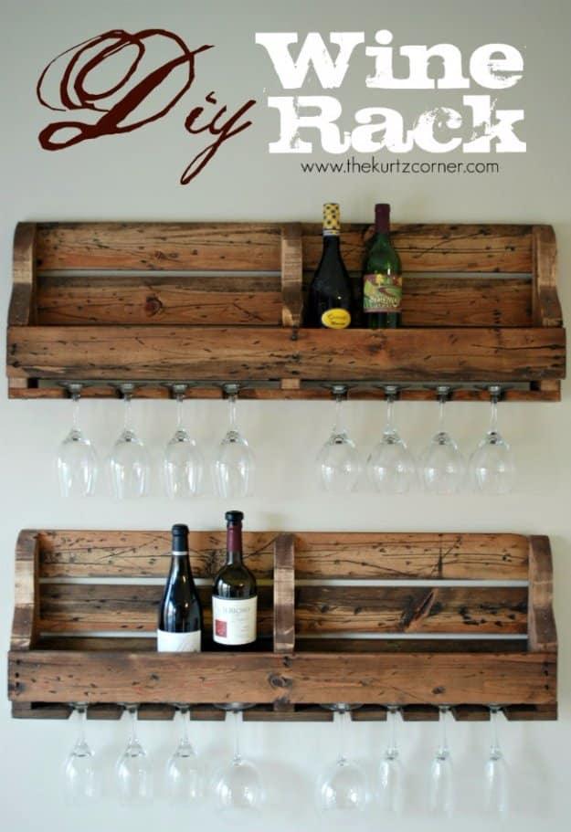 DIY Pallet Furniture Ideas - DIY Wine Rack - Best Do It Yourself Projects Made With Wooden Pallets - Indoor and Outdoor, Bedroom, Living Room, Patio. Coffee Table, Couch, Dining Ta