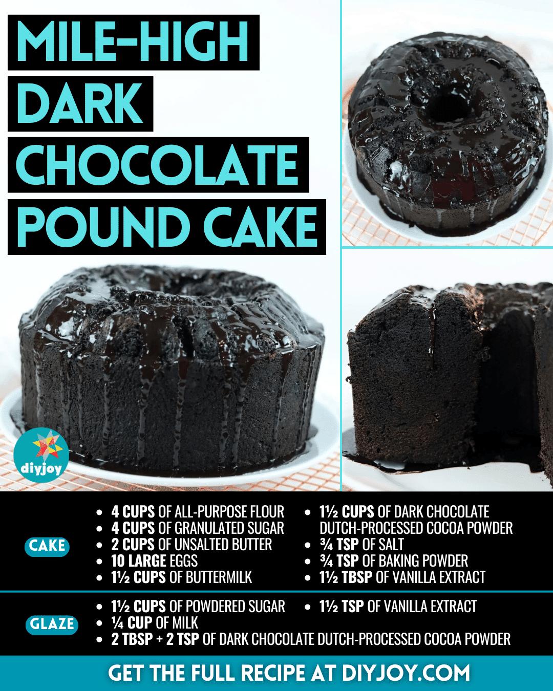 Mile-High Dark Chocolate Pound Cake Recipe