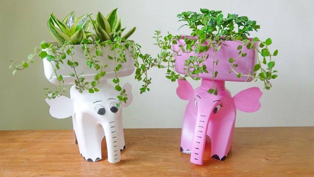 Turn a Detergent Bottle into an Elephant Pot
