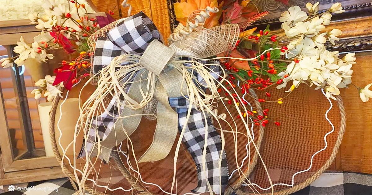 Dollar Tree DIY Splatter Screen Rustic Pumpkin