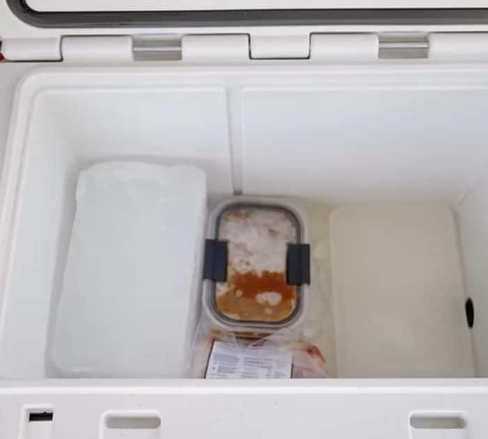 Freezing food for camping