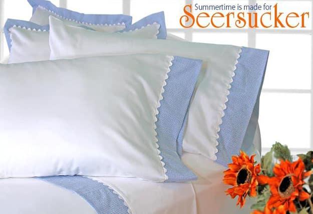 Seersucker Pillowcase, a pretty DIY pillowcase worth sewing this weekend and a charming handmade touch for any bed