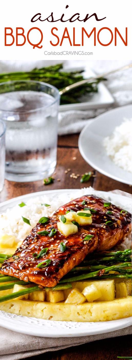 Best Barbecue Recipes - Asian BBQ Salmon - Easy BBQ Recipe Ideas for Lunch, Dinner and Quick Party Appetizers - Grilled and Smoked Foods, Chicken, Beef and Meat, Fish and Vegetable