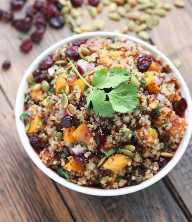 Meal Prep Ideas - Butternut Squash and Cranberry Quinoa Salad - Recipes and Planning Tips for Making a Week of Meals - Easy, Healthy Recipe Ideas to Make Ahead - Weeknight Dinners