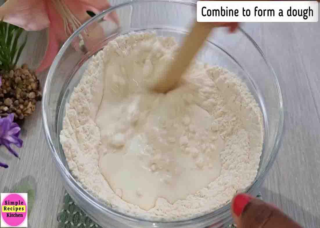 Mixing the ingredients for the air fryer bread
