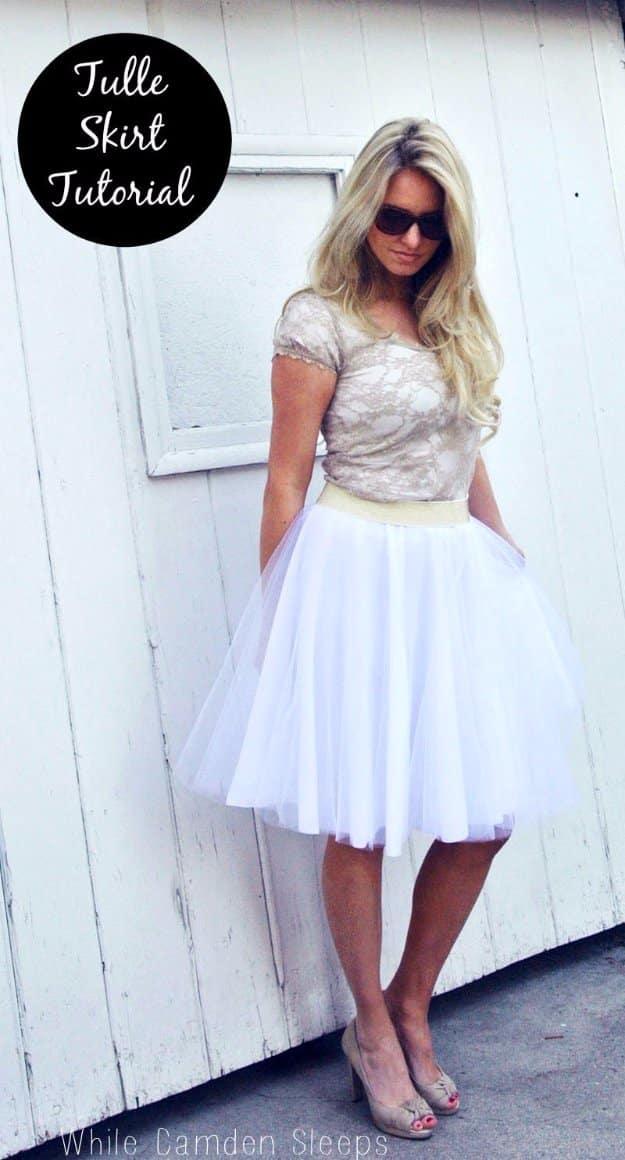 DIY Tulle Skirt, an easy pattern that works well for beginners and a budget friendly sewing idea using basic supplies