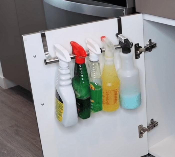 Dollar Tree Towel Bar Organizing Hacks Cleaning Sprays