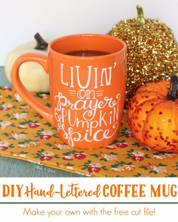 DIY Hand Lettered Coffee Mug, cheap to pull off with dollar store finds and a piece worth keeping out on display