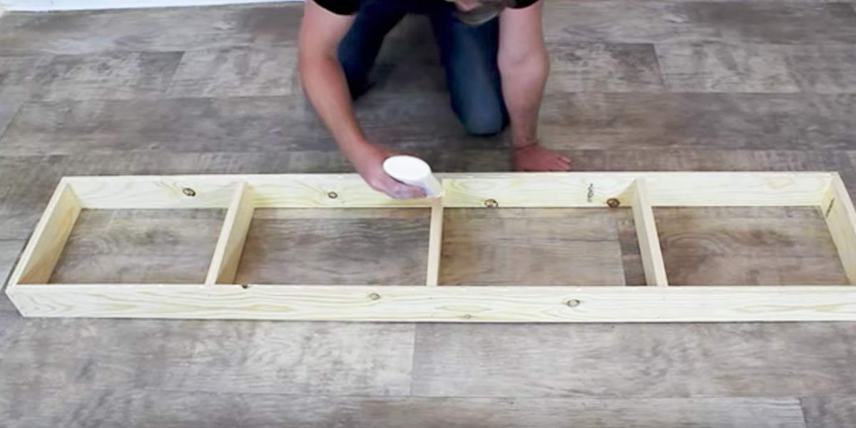 He Nails Boards Into A Long Narrow Rectangle Creating A $20 Farmhouse Item You’ll Love!