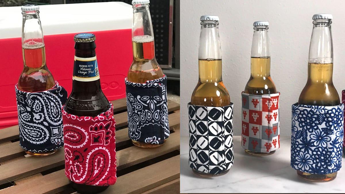 DIY Fabric Koozie Sewing Tutorial - How to Make A Koozie