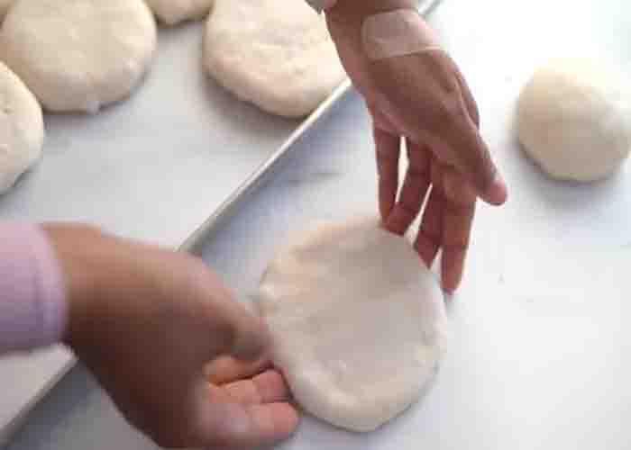 Baking the soft morning rolls