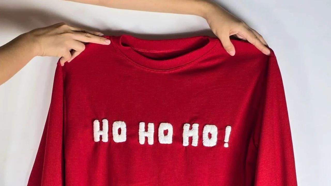 Easy Christmas Sweater Embroidery Hack