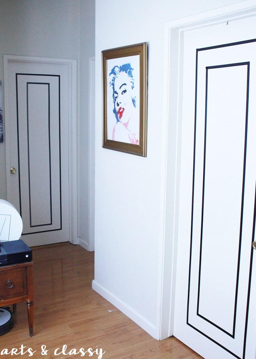 DIY Renters Decor Ideas - Rental Friendly DIY Door Decor Washi Tape - Cool DIY Projects for Those Renting Aparments, Condos or Dorm Rooms - Easy Temporary Wall Art, Contact Paper,