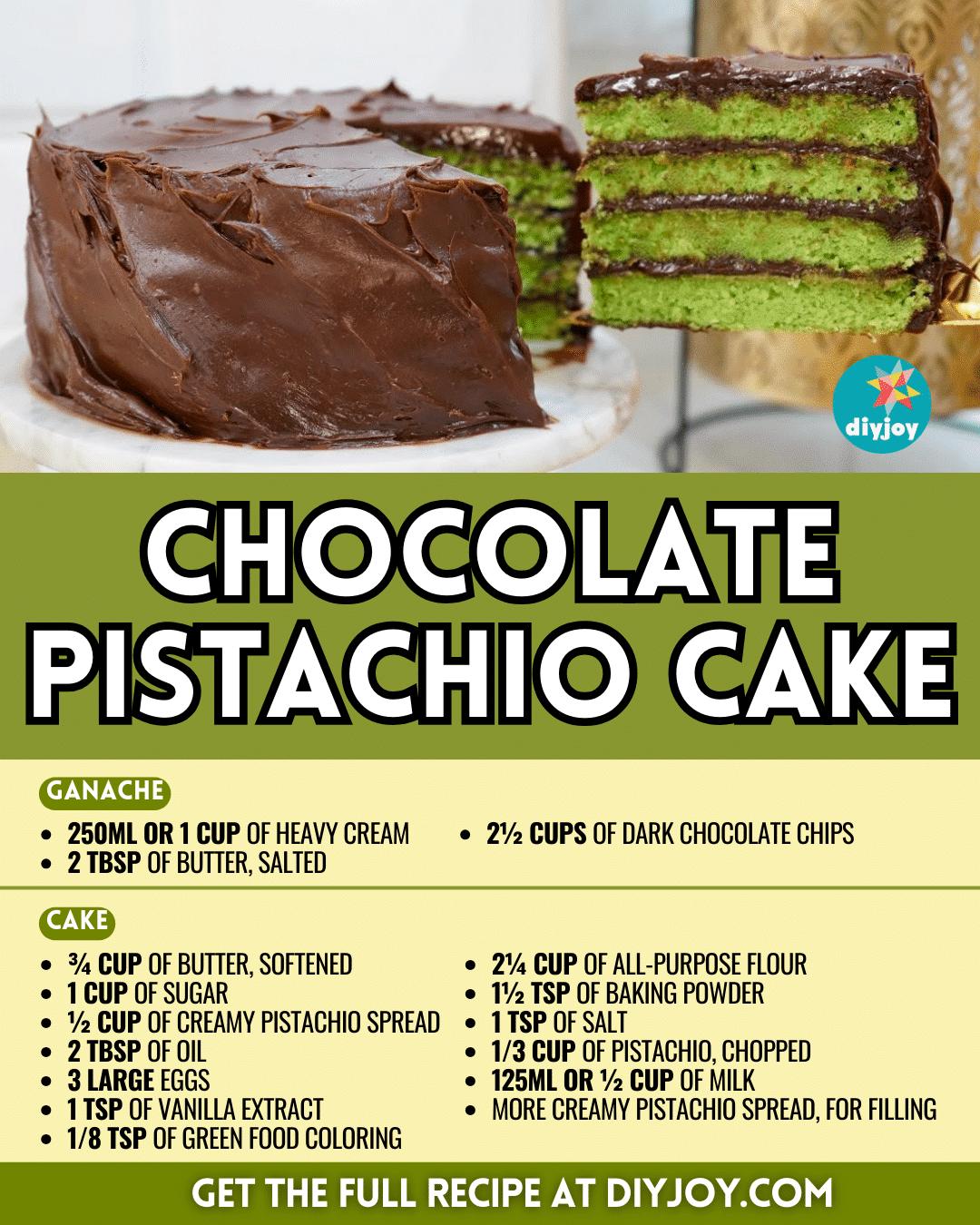 Easy Chocolate Pistachio Cake Recipe