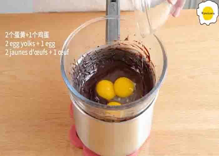 Making the chocolate lemon cake batter