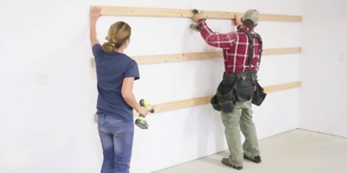 They Nail Boards To Garage Wall. What They Do Next Is Easy, Cheap And Fast!