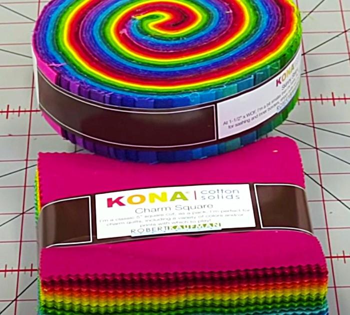 Use A Kona Charm Pack And Kona Mini Strips For A Pineapple Quilt