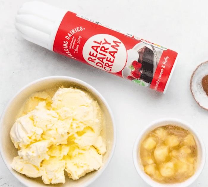 Ingredients for Fall Caramel Apple Milkshake