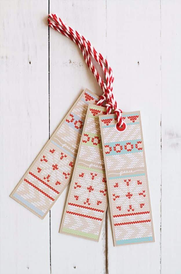Knit Gift Tags, quick enough to finish the night before the big day and a present that beats another impersonal card