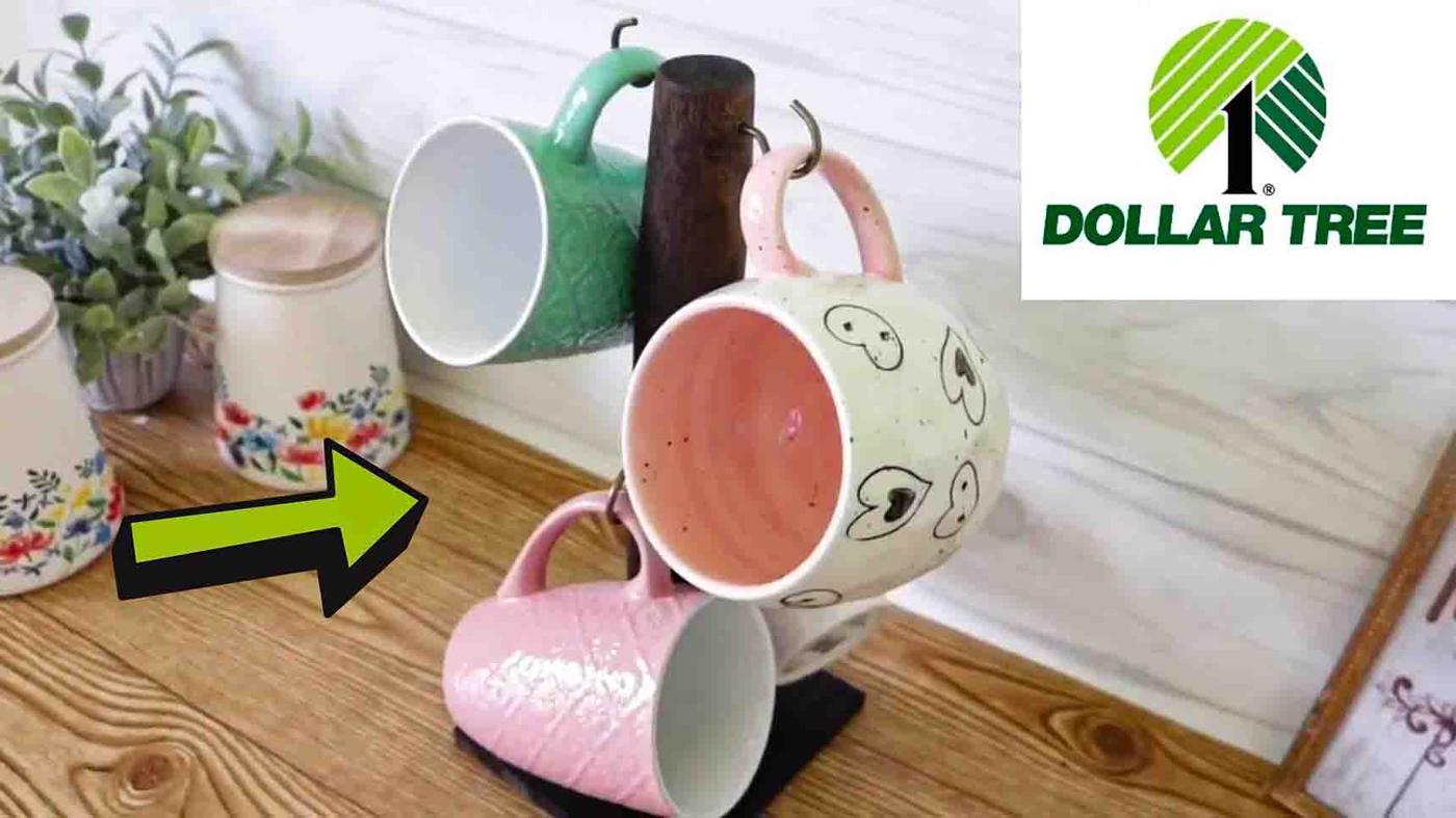 Dollar Tree DIY Mug Holder Tutorial