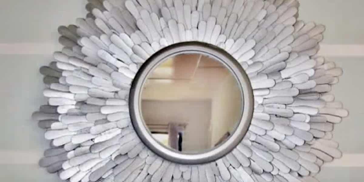 Watch How She Creates This Lovely Starburst Mirror With Wooden Spoons!