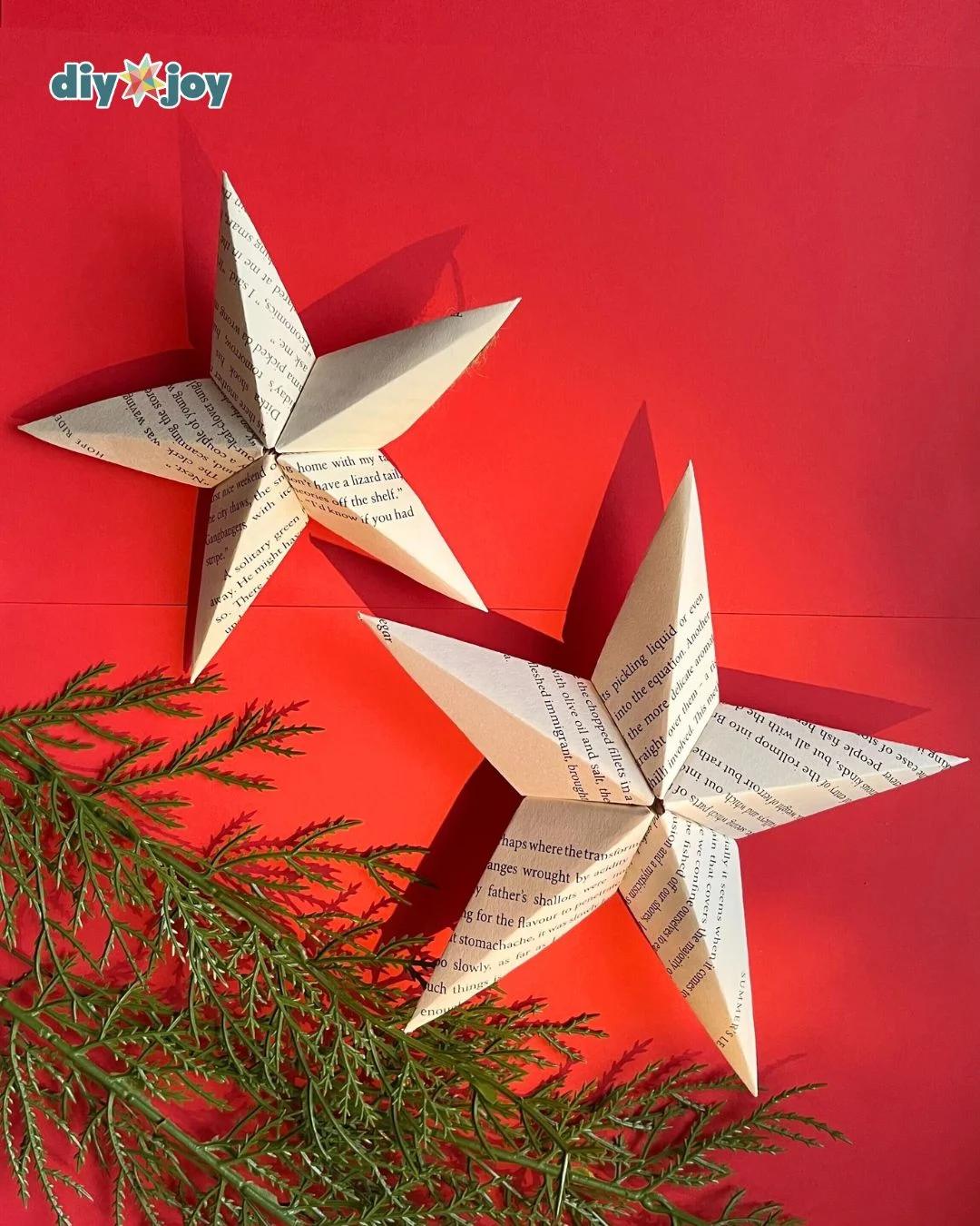 Easy Paper Star Ornament — diy paper star ornament