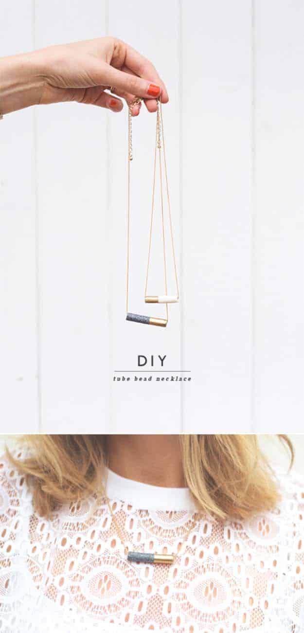 Tube Bead Necklace, a handmade present that feels extra personal and an easy weekend project worth gifting