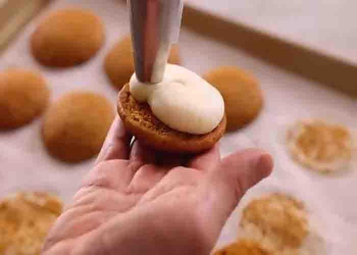 Assembling the pumpkin whoopie pies