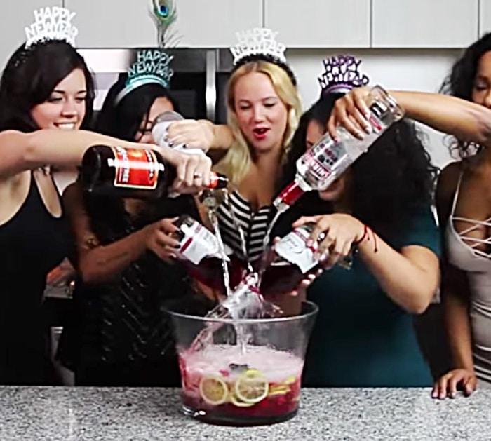 Make a New Years Eve Champagne Punch with Malibu Rum