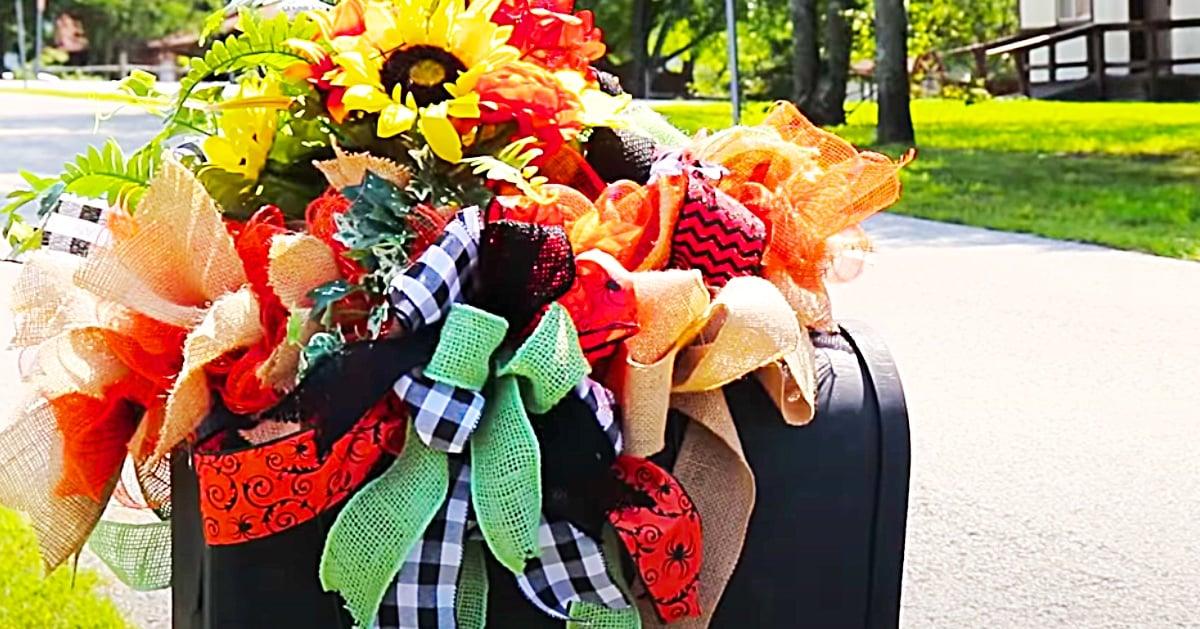 Dollar Tree Fall Mailbox Makeover