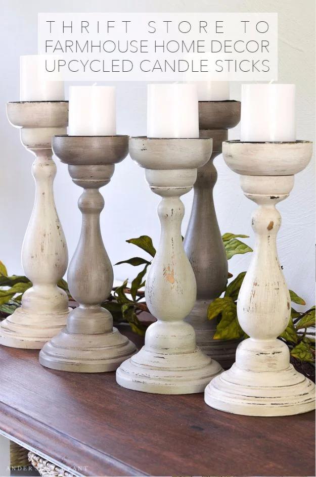 DIY Upcycled Candle Sticks, forgiving enough for a first attempt and something that looks far pricier than it was