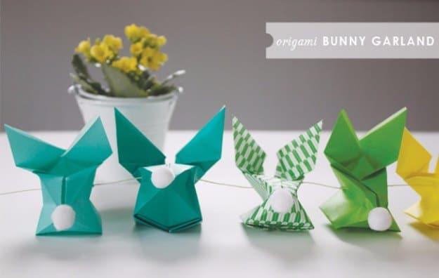 Origami Bunny Garland, an idea that is easy to recreate at home and a project worth trying this weekend
