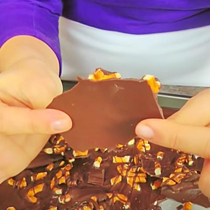 Chocolate Pretzel Bark Recipe - Easy Way To Make Pretzel Bark - Two Ingredient Pretzel Bark