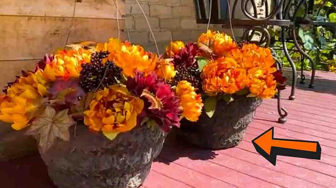 DIY Easy Fall Hanging Baskets Tutorial