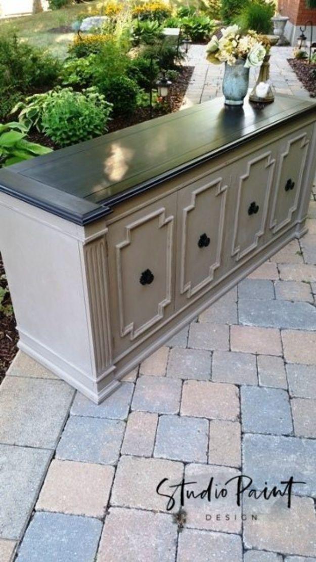 Painted Vintage Sideboard, budget friendly using stuff already sitting in a bin and a keepsake worth handing down for years