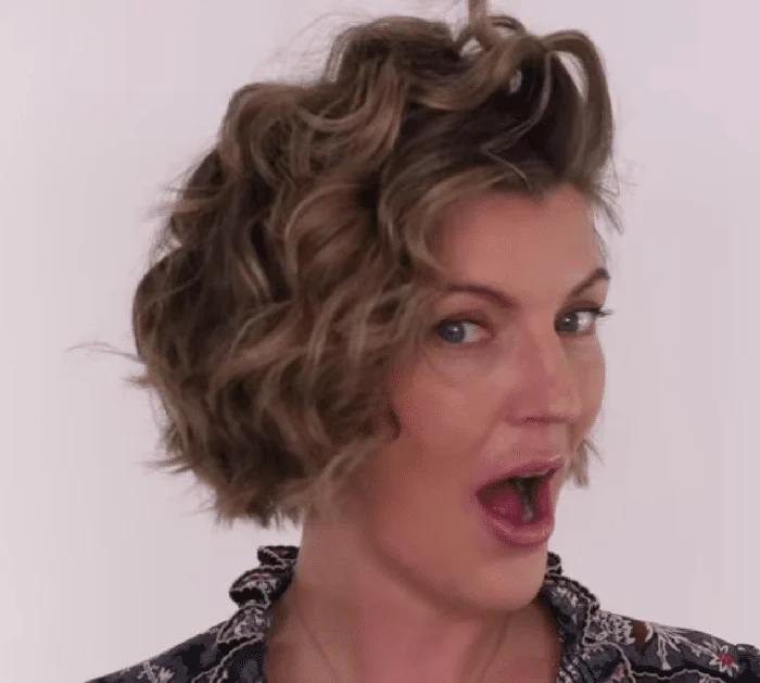 How to curl short hair without heat, small damp sections wrapped around a soft rod for overnight curls