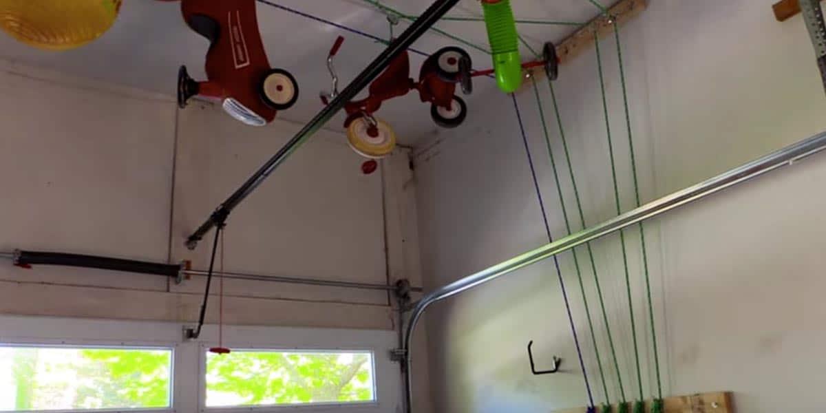 Check Out This Crazy DIY Contraption That Instantly Clears & Stores Everything Cluttering Your Garage Floor