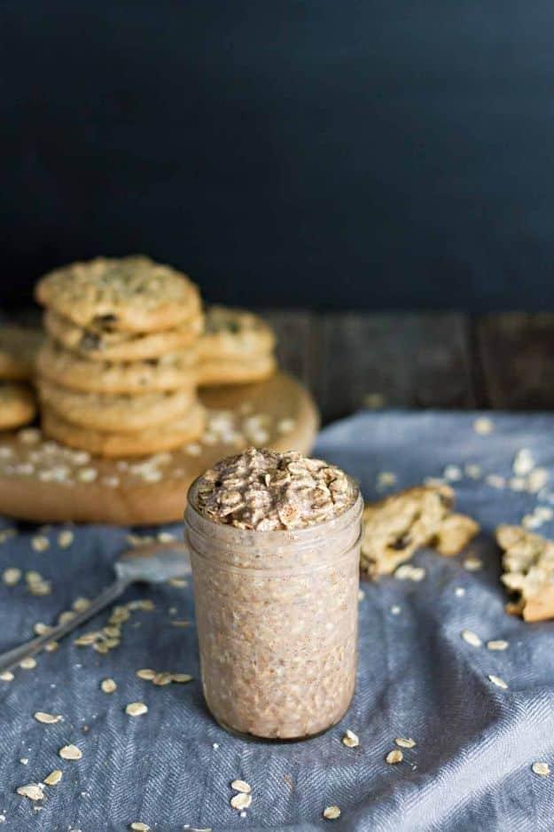 Overnight Oats Recipes - Oatmeal Cookie Overnight Oats - Easy Breakfast Recipe Idea - Healthy Fruit to Add Blueberry, Banana, Strawberry and Pineapple, Apple Cinnamon - Brunch Idea
