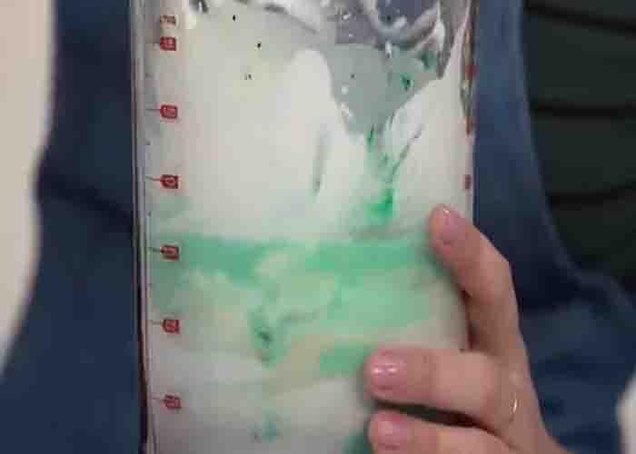 Blending all the ingredients together to make the ice cream