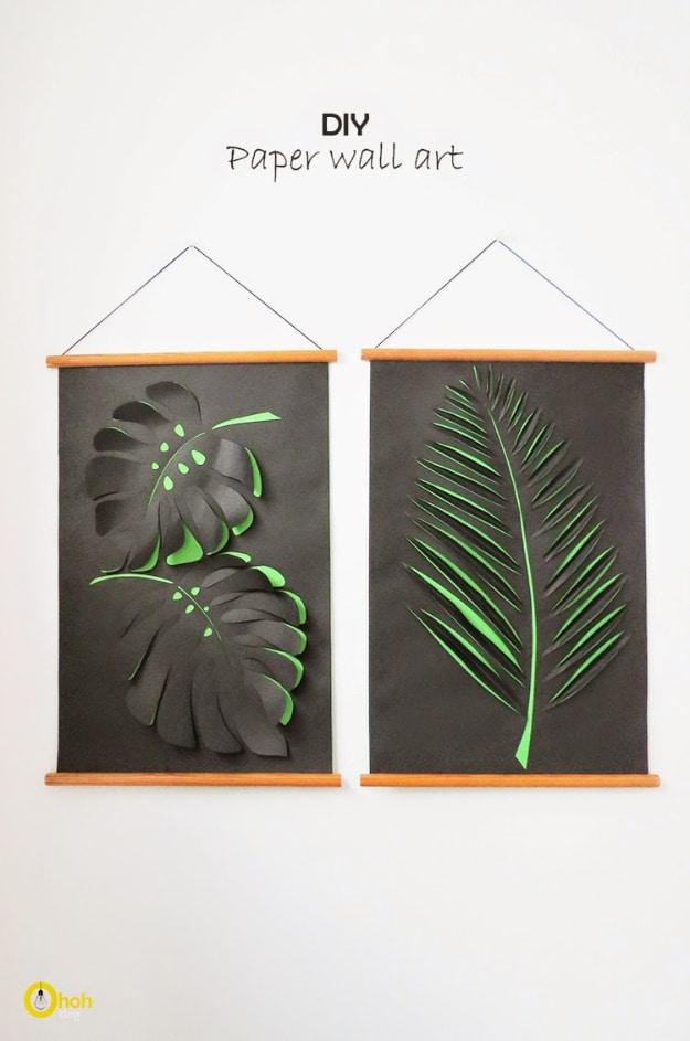 DIY Wall Art Ideas for the Bedroom - DIY Paper Wall Art - Rustic Decorating Projects For Bedroom, Brilliant Wall Art Projects, Creative Wall Art, Do It Yourself Crafts, Easy Wall A