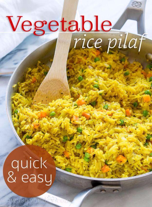 Best Rice Recipes - Easy Vegetable Rice Pilaf - Easy Ideas for Quick Meals Made From a Bag of Rice - Healthy Recipes With Brown, White and Arborio Rice - Cheesy, Fried, Asian, Mexi