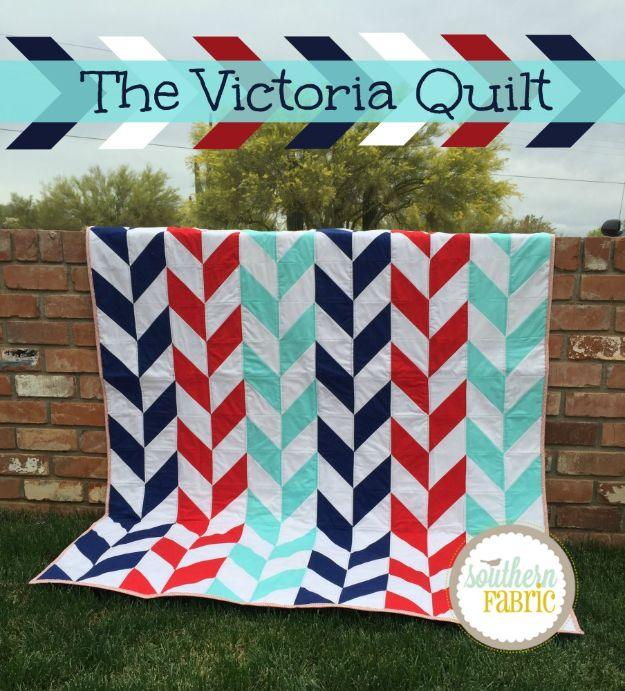 Victoria Quilt, a beginner quilt idea, simple enough for a first try and a smart way to add personality to a room