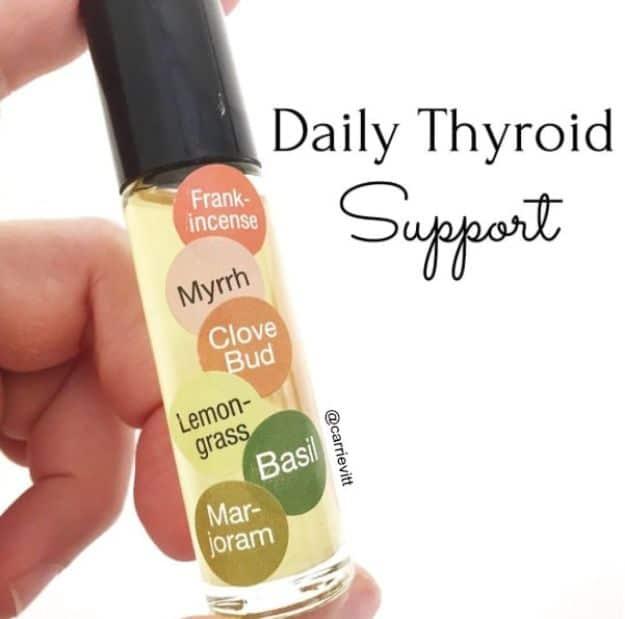 DIY Essential Oil Recipes and Ideas - Daily Thyroid Support - Cool Recipes, Crafts and Home Decor to Make With Essential Oil - Diffuser Projects, Roll On Prodicts for Skin - Recipe