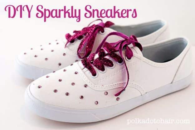 DIY Sparkly Shoes, easy to scale up for a full batch and a finishing touch that ties the room together