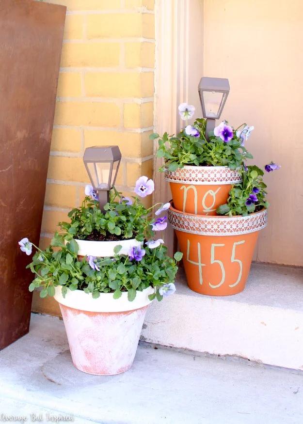 DIY Solar Light Planters, quick to put together in one afternoon and a fix that outlasts most store bought options