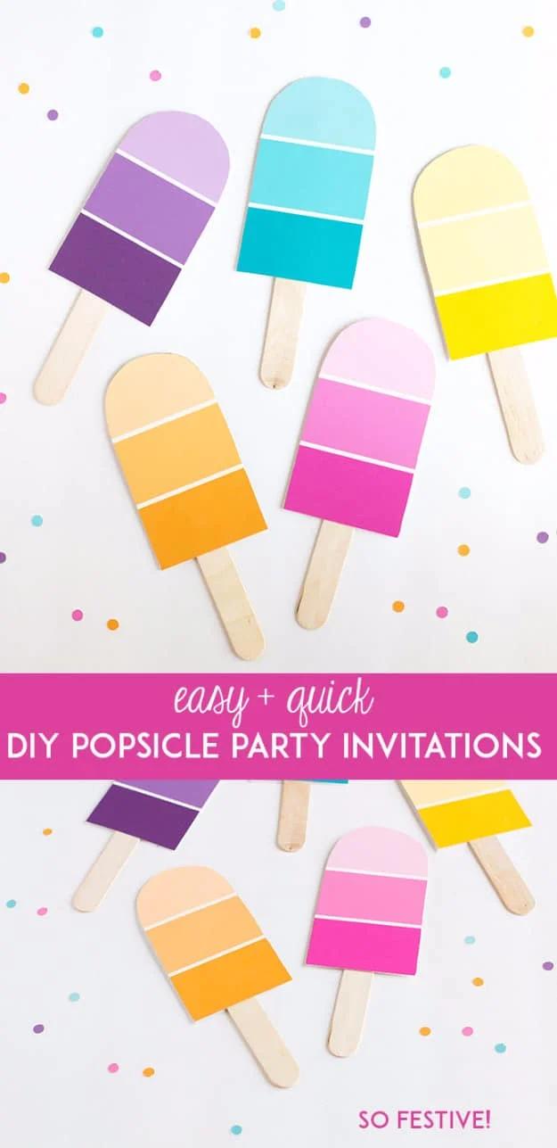 DIY Popsicle Party Invitations, a colorful upcycled craft, and something worth showing off once it is done