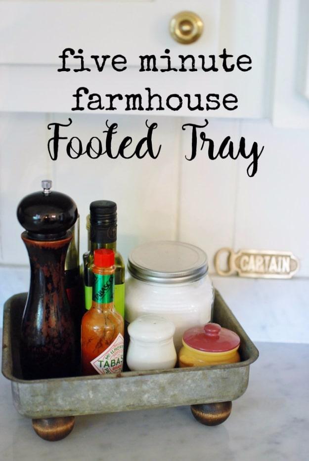 Five Minute Farmhouse Footed Tray, a rustic decor accent, simple enough for a first attempt at the technique