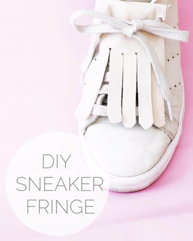 Fringed Shoes, a custom painted design, low effort once the supplies are laid out and personality a plain space was missing