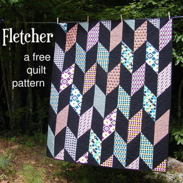 Best Quilting Projects for DIY Gifts - Fletcher Chevron Quilt - Things You Can Quilt and Sew for Friends, Family and Christmas Gift Ideas - Easy and Quick Quilting Patterns for Pre