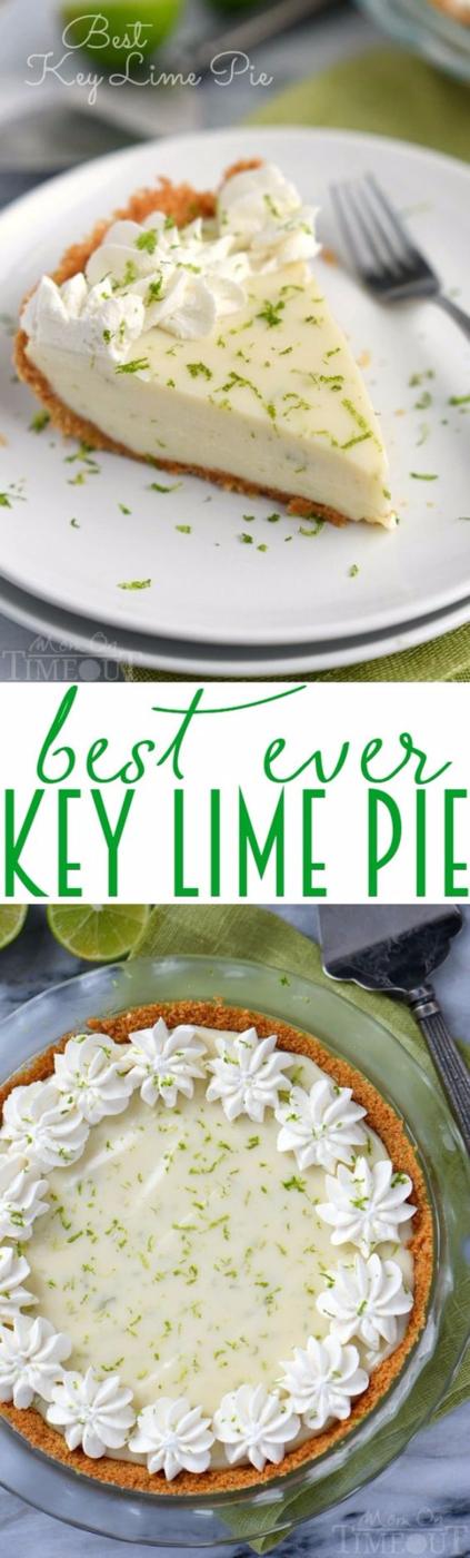 Best key lime pie in a graham cracker crust with a pale green creamy lime filling and soft whipped cream on top